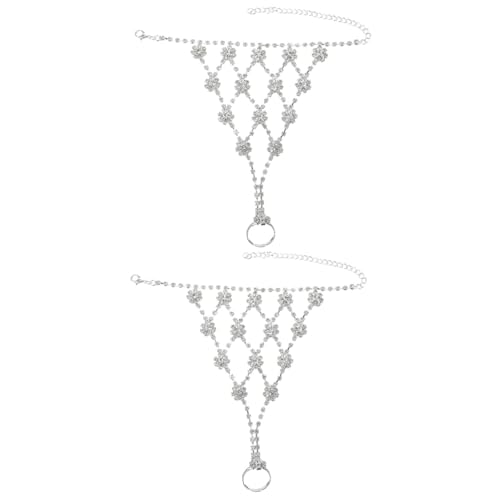 VANZACK 3 Stück Rhinestone Handkette mit Ring für Damen Verstellbares Hochzeitsarmband mit Einzigartigem Design Passend für Partys Besondere Anlässe von VANZACK