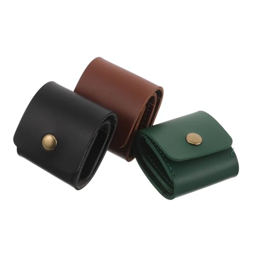 VANZACK 3 Stück Teiliges Pu-Leder Pick Case mit Fächern Faltbarer Gitarrenplektrum Organizer Tragbarer Plectrum Halter für Akustik Robustes Pick Aufbewahrungsetui von VANZACK