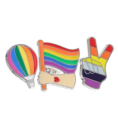 VANZACK 3 Stück Teiliges Regenbogen Broschen Metall Anstecknadeln für Kleidung Stilvolle Pride Pins für Jacken Taschen und Accessoires Langlebige Broschen für Unisex Verwendung von VANZACK