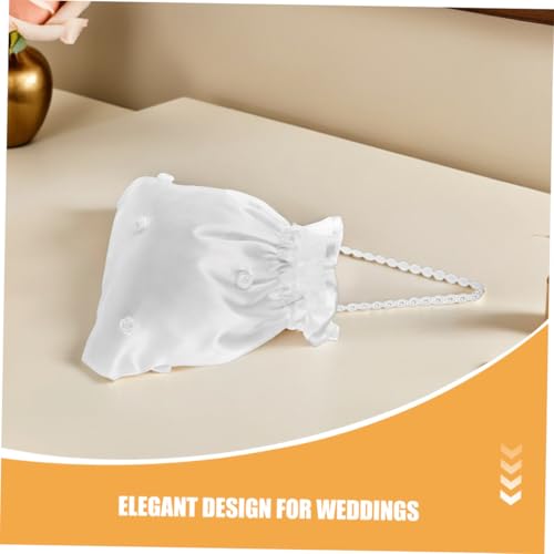 VANZACK 3 Stück Teiliges Satin Brauttaschen mit Blumen Stilvolle Geldbeutel für Brautjungfern und Blumenmädchen Langlebige Weiße Hochzeitsbeutel für Festliche Anlässe und Hochzeitspartys von VANZACK