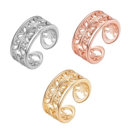 VANZACK 3 Stück Teiliges Verstellbarer Fußring Dekorative Zehenringe Gold und Roségold für Damen für Partys und Täglichen Gebrauch von VANZACK