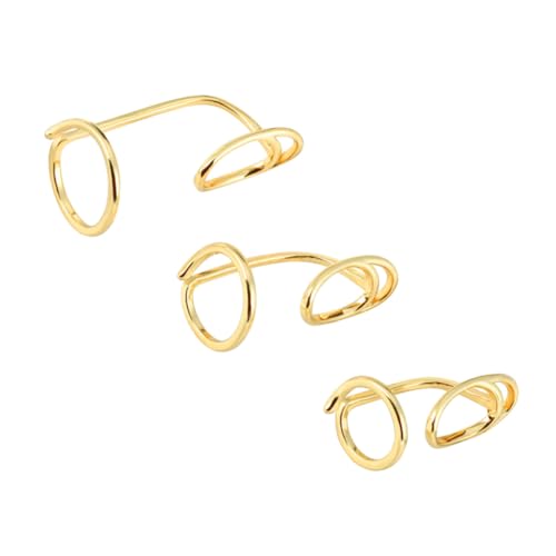 VANZACK 3 Stück Verstellbare Nagelringe aus Kupfer für Damen Offene Metallringe in Gold Langlebiger Nagelschmuck Komfortabel und Modisch für Alltag von VANZACK