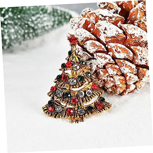 VANZACK 3 Stück Weihnachtsbaum Brosche Damen Strass Anstecknadel Mini Brustpin Festliche Kleidung Dekoration Leicht Tragbar von VANZACK