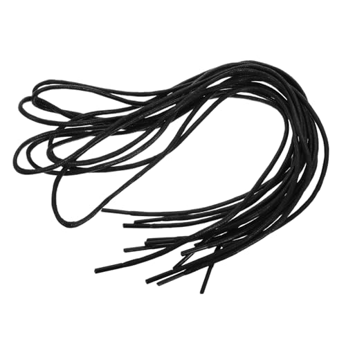 VANZACK 4 Paar Runde Gewachste Baumwoll Schnürsenkel Dicke Schwarz Robuste Ersatz Schnürbänder Für Business Lederschuhe Stiefel Herren Damen von VANZACK