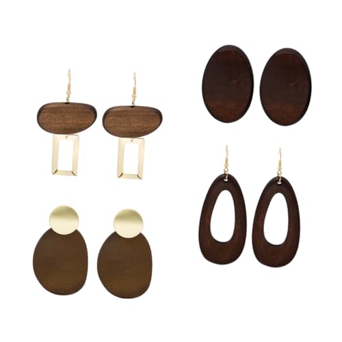 VANZACK 4 Paare Vintage Holz Ohrhänger für Damen Geometrisch Große Tropfen Boho Stil Leichte Hautfreundliche Schmuckstücke Stilvolle Ohrringe zum Täglichen Tragen und Besonderen Anlässen VANZACK 4 Paare Vintage Holz Ohrhänger für Damen Geometrisch Große Tropfen Boho Stil Leichte Hautfreundliche Schmuckstücke Stilvolle Ohrringe zum Täglichen Tragen und Besonderen Anlässen von VANZACK