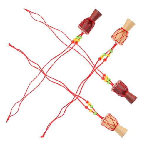 VANZACK 4 Stück Afrikanische Trommel Halskette mit Anhänger Handgefertigt für Frauen Musikliebhaber Modischer Schmuck für Alltag Konzert Party Zufällige Farbe Zufällige Farbe von VANZACK