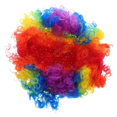 VANZACK 4 Stück Bunte Afro Perücken Verstellbar Langlebig Clown Disco Party Karneval Fasching Halloween Kostüm Zubehör für Erwachsene und Jugendliche von VANZACK
