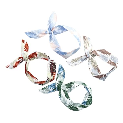 VANZACK 4 Stück Damen Haarband mit Kaninchenohren Draht Haarreif Sport Stirnband Elastisch Schweißabsorbierend für Yoga Make Up Waschen One Zufällige Farbe Zufällige Farbe von VANZACK