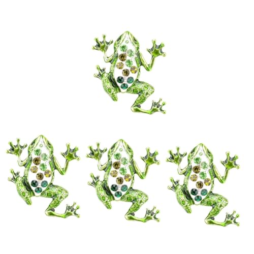 VANZACK 4 Stück Frosch Brosche Damen Schmucknadel aus Leichtem Legierungsmetall Kreative Tier Anstecknadel für Kleidung Strickjacke und Stola Elegantes für Besondere Anlässe Wie Hochzeit von VANZACK