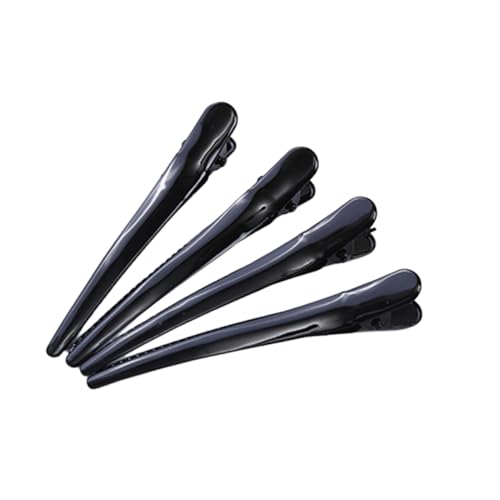 VANZACK 4 Stück Große Schwarze Entenschnabel Haarklammern aus Stabile Haarpartitionsclips für Damen Salongeeignet Schonend Haltend Haarbruchfrei für Styling und DIY Frisuren von VANZACK