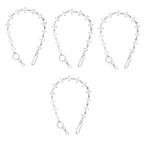 VANZACK 4 Stück Herren Damen Metall Hosenkette mit Design Stilvolle Jeanskette im Hip Hop Look Vielseitiges Accessoire für Modebewusste Outfits für Verschiedene Anlässe von VANZACK