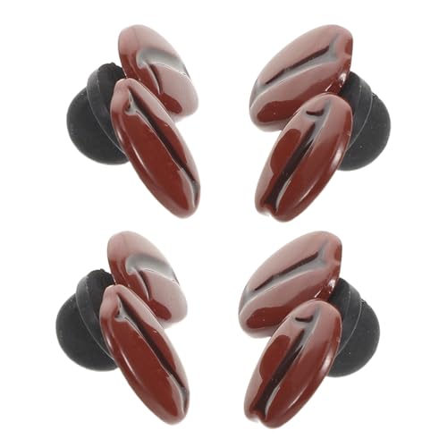 VANZACK 4 Stück Kaffeebohnenbrosche Hemdbrosche Brosche Reversnadel Kaffee-emaille-pin Bekleidungsnadel Süße Reversbrosche Mini-kaffeebohnen-anhänger Rucksackstift Hellbraun Legierung von VANZACK