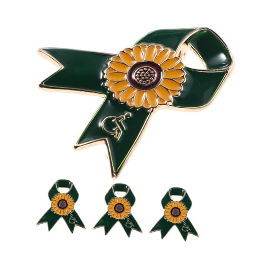 VANZACK 4 Stück Sonnenblumen Schleifenbrosche aus Leichtem Material Charity Anstecknadel für Behindertenbewusstsein Vintage Blumenbrosche für Freiwillige und Gemeinschaftsveranstaltungen von VANZACK