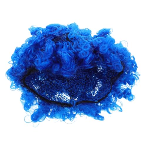 VANZACK 4 Stück Teiliges Afro Locken Perückenset Blau Verstellbare Clown Perücke für Disco Karneval Halloween und Kostümparty Lustige Bunte Afro Party Perücken für Erwachsene und von VANZACK