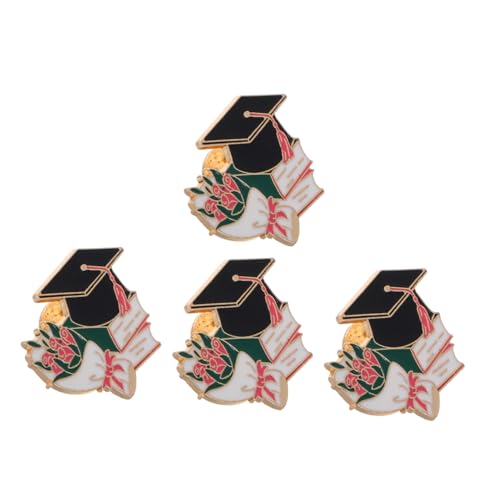 VANZACK 4 Stück Teiliges Graduation Cap Broschen aus Metall Stilvolle Anstecknadeln für Absolventen Vielseitige Jacket Pins und Schul Lapel Pins als Modisches Accessoire für Frauen und von VANZACK