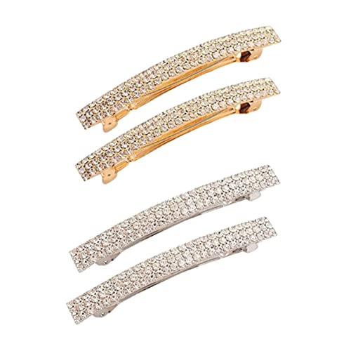 VANZACK 4 Stück Teiliges Haarspangen Damen Haarklammern mit Strasssteinen Modisch Stilvolle Haaraccessoires in Gold und Silber für Frauen und Mädchen von VANZACK