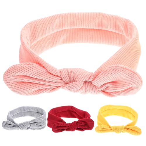 VANZACK 4 Stück Teiliges Mädchen Haarbänder Elastische Haar Schleifen Kopfbedeckung für Kleinkinder für Partys Taufen und Besondere Anlässe von VANZACK
