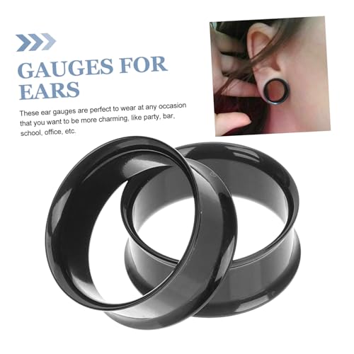 VANZACK 4 Stück Teiliges Ohrdehner aus Flexiblem Kunststoff Hautfreundliche Ear Tunnels Expander Glatte Oberfläche für Sicheres Ohr Dehnen Modisches Design für Damen und Herren Schwarz von VANZACK