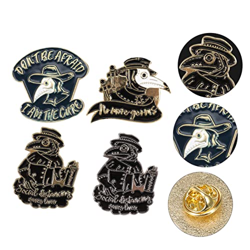 VANZACK 4 Stück Teiliges Punk Krähen Broschen Ölbeschichtete Anstecker Langlebige Modekleidungsdekoration Leichter Cowboy Stil Kompakt und Modisch für Alltag und Party von VANZACK