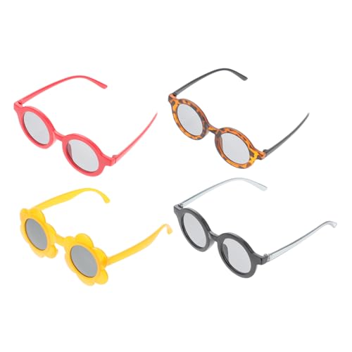 VANZACK 4 Stück Teiliges Sonnenbrillen mit Blumenmuster UV schutz Sonnenbrille für Junge Mädchen und Kleinkinder Bunte Partybrillen für Karneval und Themenfeiern Robust und Modisch von VANZACK