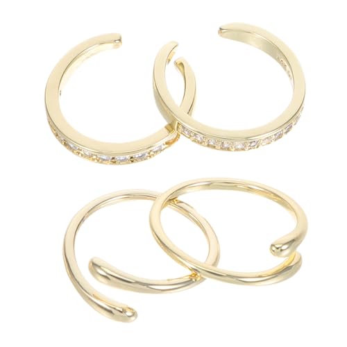 VANZACK 4 Stück Teiliges Verstellbares Fußschmuck-set für Frauen Offene Strass-cuff-toe-ringe Leichte Glatte Oberfläche Strand Sommeraccessoires von VANZACK