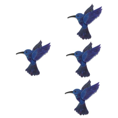 VANZACK 4 Stück Tierbrosche Hummingbird aus Kunststoff Dekorative Anstecknadel für Kleidung Schal Hut Modische Brosche Pin für Damen Farbenfrohes Einzigartiges Design Vielseitig für von VANZACK