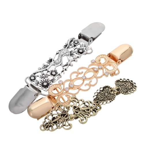 VANZACK 4 Stück Vintage Inspirierte Cardigan Clips für Damen Pullover Schal Clips Vielseitig Einsetzbar für Kleider Blusen Stilvolle Broschen für Besondere Anlässe von VANZACK