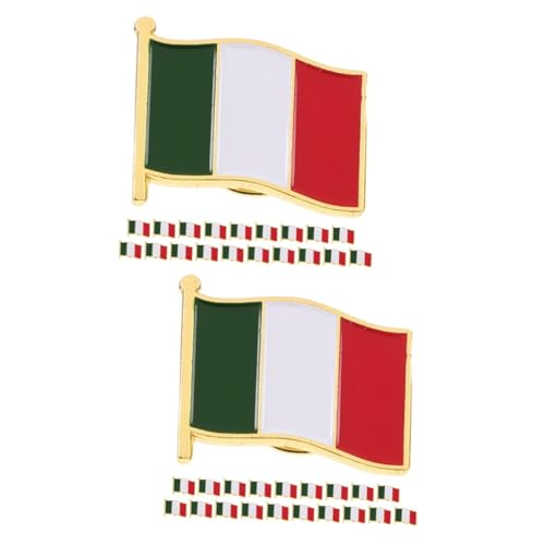 VANZACK 40 Stück Teiliges Italien Flaggen Anstecknadeln aus Robustem Leichte Metallbroschen für Männer und Frauen Modische Reversnadeln für Kleidung Hüte Taschen zur Dekoration und von VANZACK