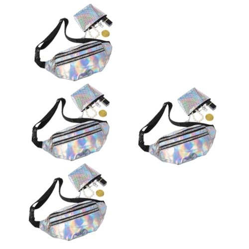 VANZACK 4sätze Damen-hüfttasche Aus Mit Geldbörse Verstellbarer Gürtel Und Reißfest Für Outdoor- Party Und Reisen von VANZACK