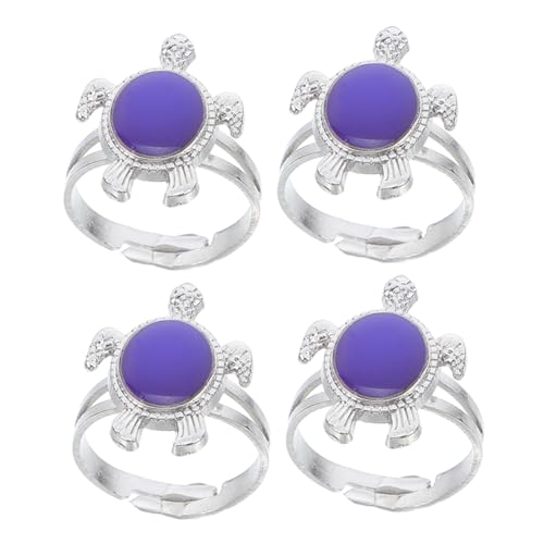 VANZACK 4Stücke Farbwechselnder Schildkröten Stimmungsring Temperaturänderungsring für Unisex Emotionen Stimmungserkennung von VANZACK