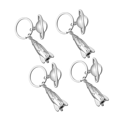 VANZACK 4stücke Schlüsselanhänger Mit Und Planet Motiven Filigraner Weltraum Schlüsselanhänger Kreative Raketen Für Männer Dekorativ Und Tragbar von VANZACK