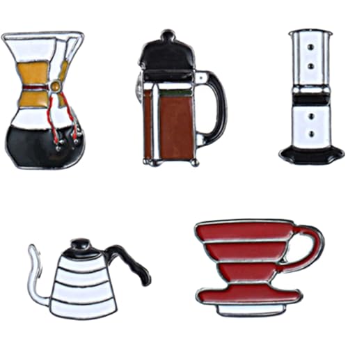 VANZACK 5stücke Kaffee-anstecker Kreative Brosche Dekorative Anstecker Kleidung Rucksack Hut Cartoon Brosche Für Frauen von VANZACK
