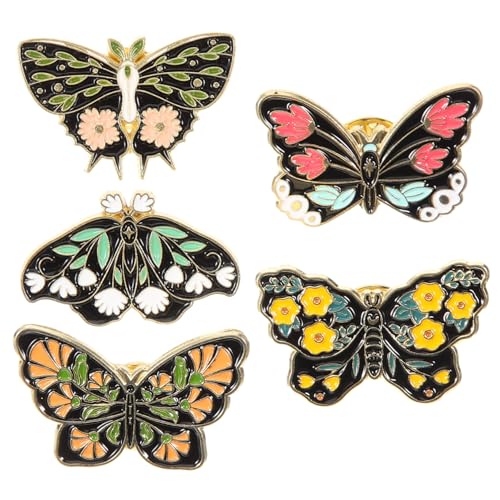 VANZACK 5 Stück Schmetterling Broschen Retro Metall Anstecknadeln Leicht Schmuck für Frauen Kleidung Rucksäcke Abzeichen Geschenkidee von VANZACK