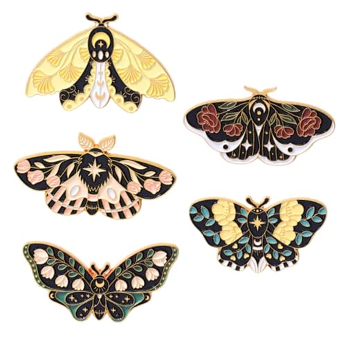 VANZACK 5 Stück Teiliges Schmetterling Broschen Metall Vintage Anstecknadeln Kleidung Pins Mode Schmuck für Rucksäcke Jacken Hüte Retro Emailliert Farbenfroh Modisch und Vielseitig von VANZACK