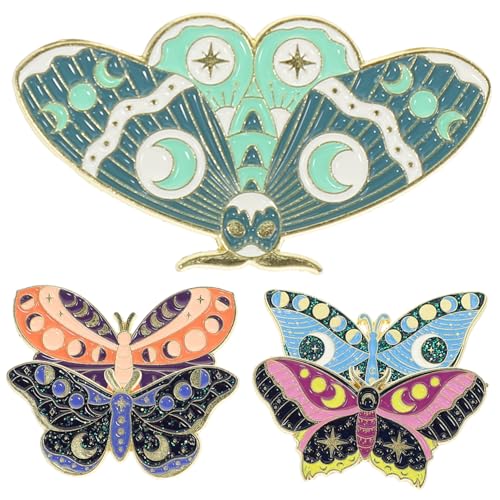 VANZACK 5 Stück Teiliges Schmetterling Emaille Pin Set Langlebige Metallbroschen Modische Anstecknadeln für Kleidung Rucksäcke Hüte Einfach zu Befestigen Stilvolle Accessoires für Damen von VANZACK