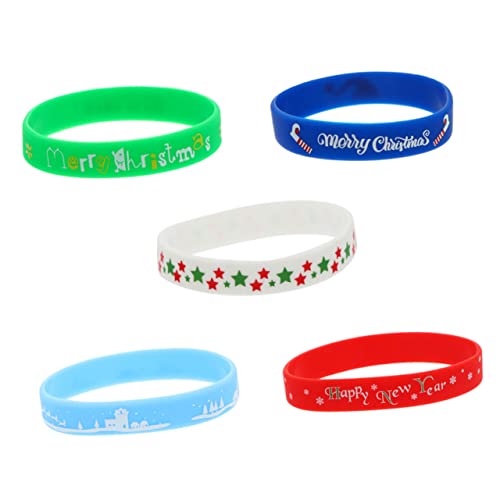 VANZACK 5 Stück Weihnachtsarmband dekorativ Gefälligkeiten für Weihnachtsfeiern Weihnachtsarmbänder weihnachtsdeko Silikonarmband für Weihnachten Silikonarmbänder Kieselgel von VANZACK