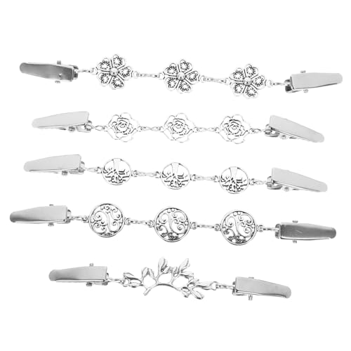 VANZACK 5Stücke Retro Pullover Clips Vintage Strickjacke Clips für Schals Kleidung Vielseitig für Verschiedene Outfits Leicht zu Befestigen von VANZACK