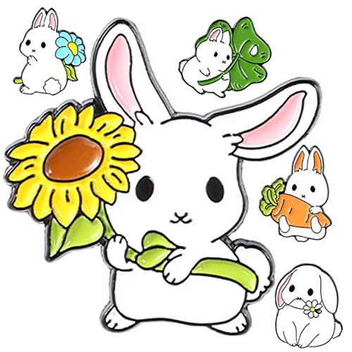 VANZACK 5stücke Süße Cartoon Kaninchen Broschen Aus Vielseitige Kleidung Dekoration Für Frauen Und Mädchen Tolle Anstecker Für Taschen Hüte Und Andere von VANZACK