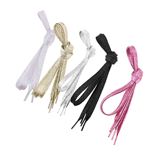 VANZACK 5Stücke Teiliges Perllegierende Schnürsenkel Gold Weiß Silber Flache Sportschuhspitzen für Damen Herren Stylische Schnürsenkel VANZACK 5Stücke Teiliges Perllegierende Schnürsenkel Gold Weiß Silber Flache Sportschuhspitzen für Damen Herren Stylische Schnürsenkel von VANZACK