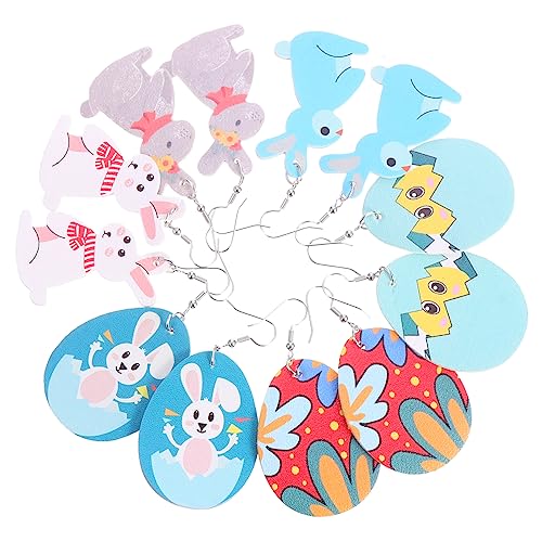 VANZACK 6 Paare Easter Style Ohrringe Set Süße Eier und Hasen Ohrringe für Damen für Ostern Elegantes Design mit Liebevollen Details und von VANZACK