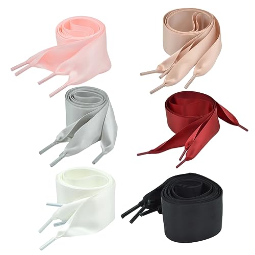 VANZACK 6 Paare Satin Schnürsenkel Flach Schuhbänder für Damen Weiche Ribbon Laces Farben Langlebig und Elegante Schnürsenkel für Sneaker und Freizeitschuhe VANZACK 6 Paare Satin Schnürsenkel Flach Schuhbänder für Damen Weiche Ribbon Laces Farben Langlebig und Elegante Schnürsenkel für Sneaker und Freizeitschuhe von VANZACK