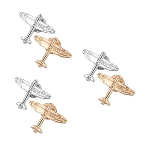 VANZACK 6 Stck. Flugzeug Anstecknadeln aus Mini Brosche Leicht Robust Elegantes Design für Damen Herren Anzug Hemd Accessoire für Business Hochzeit von VANZACK