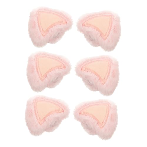 VANZACK 6 Stück Teiliges Plüsch Hasen Katzenohren Haar accessoires Weiche DIY Ohr deko für Hüte Kleidung Hübsche Rosa Bunny Ear Headwear für Frauen und Mädchen Vielseitig Langlebig von VANZACK