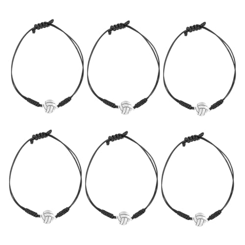 VANZACK 6stücke Verstellbares Volleyball-charm-armband Für Jungen Und Mädchen Geflochtene Freundschaftsarmbänder Geschenk Für Sportler Und Dekorative Handgelenksketten von VANZACK