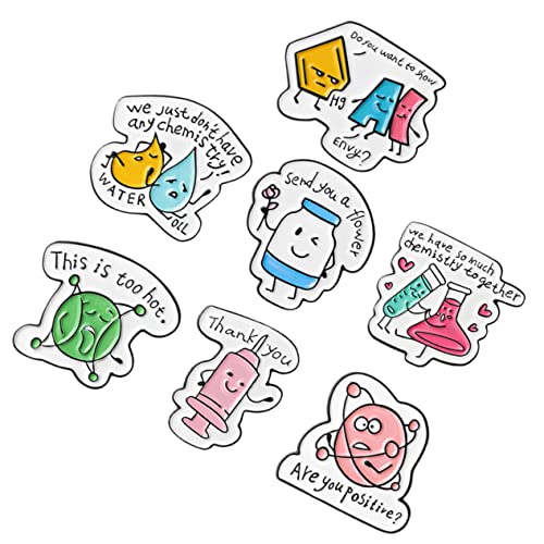 VANZACK 7 Stck Teiliges Cartoon Chemie Labor Brosche Metall Brosche für Kleidung Rucksäcke Schals Kreative Anstecker im Laborstil Zufälliger Stil von VANZACK