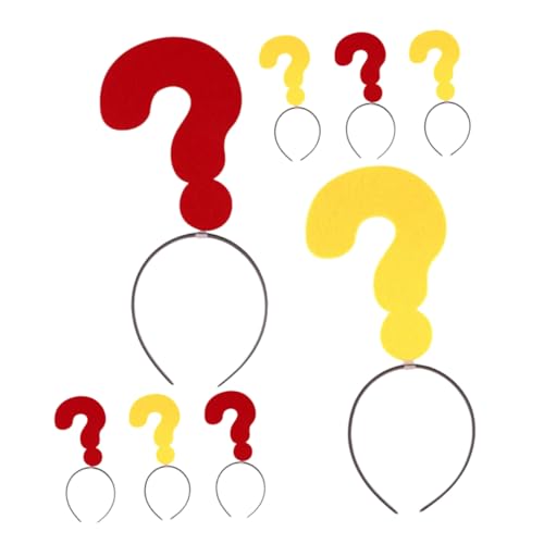 VANZACK 8 Stück Fragezeichen Stirnband Symbol Ausdruck Haarreif Neuheit Party Kopfbedeckung Haarband Kostüm Gastgeschenke Zubehör Für Halloween Und Weihnachten von VANZACK