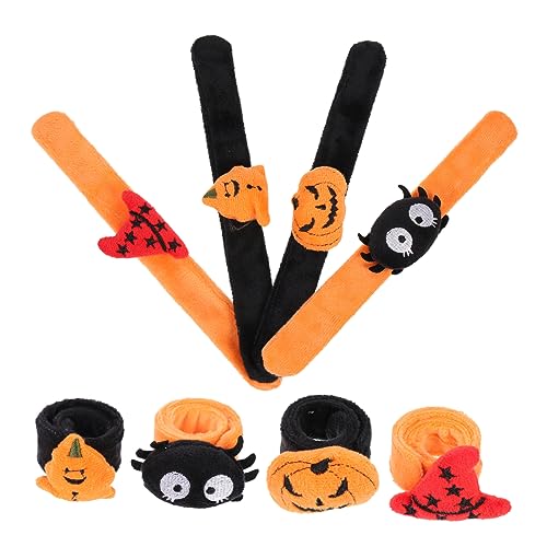 VANZACK 8 Stück Teiliges Halloween Slap Armband mit Kürbis Geist Spinne Dekorative Klatscharmbänder für Party Mitgebsel Leicht Anzulegen Langlebig für Geburtstags und Festtagsdeko von VANZACK