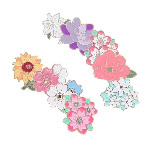 VANZACK 9 Stück Metall Farbabzeichen Dekor Cartoon Brosche Süße Anstecknadeln Kirschblüten Anstecker Kirschbrosche Anstecknadel DIY Anstecknadel Süße Rucksack von VANZACK