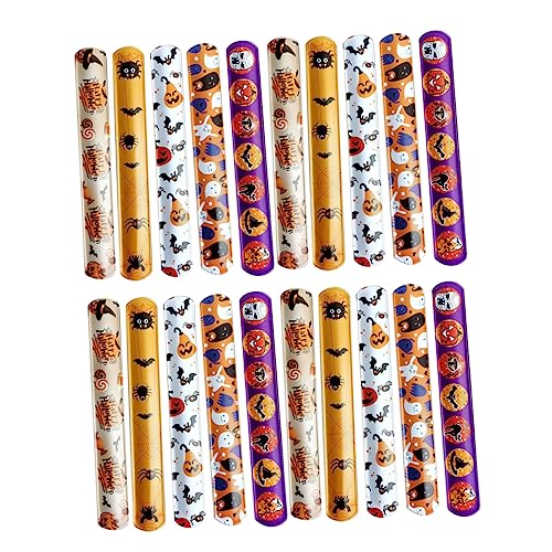 VANZACK 96 Stück Teiliges Halloween Slap Armband für Bunte Klatscharmbänder Sichere Glatte Oberfläche Leichte Komfortable Handgelenk Bänder für Party Mitgebsel und Festdeko von VANZACK