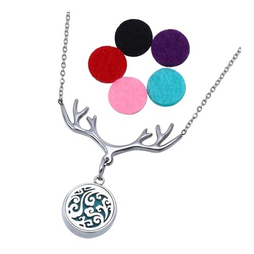 VANZACK Ätherischer Öldiffusor Halskette Mit Geweih Design Parfüm Aromatherapeutischer Schmuck Für Frauen Für Besondere Anlässe von VANZACK